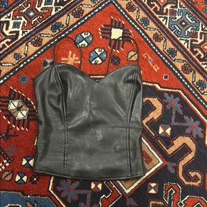 Heartloom Josie Black Faux Leather Camisole XS
